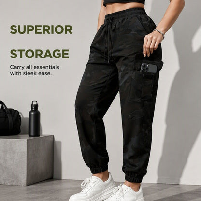 ✨ Easy Everyday Comfort | Women's Stretch High-Waist Multi-Pocket Cargo Joggers