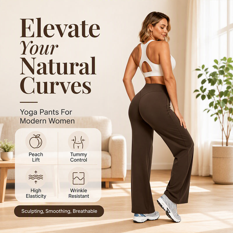 ☁️ All-Day Comfort | Women's High-Waisted Wide-Leg Yoga Pants