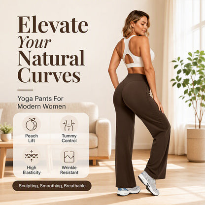 ☁️ All-Day Comfort | Women's High-Waisted Wide-Leg Yoga Pants