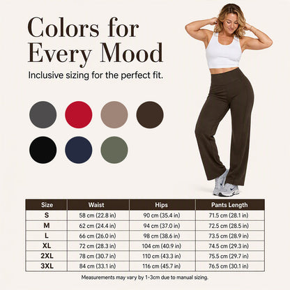 ☁️ All-Day Comfort | Women's High-Waisted Wide-Leg Yoga Pants