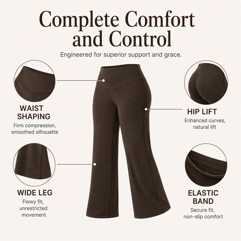 ☁️ All-Day Comfort | Women's High-Waisted Wide-Leg Yoga Pants