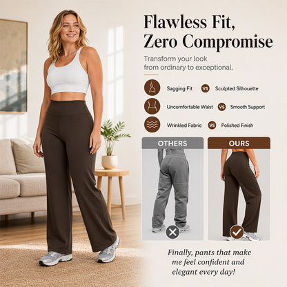 ☁️ All-Day Comfort | Women's High-Waisted Wide-Leg Yoga Pants