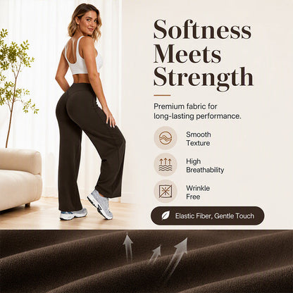 ☁️ All-Day Comfort | Women's High-Waisted Wide-Leg Yoga Pants