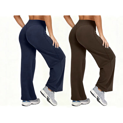 ☁️ All-Day Comfort | Women's High-Waisted Wide-Leg Yoga Pants