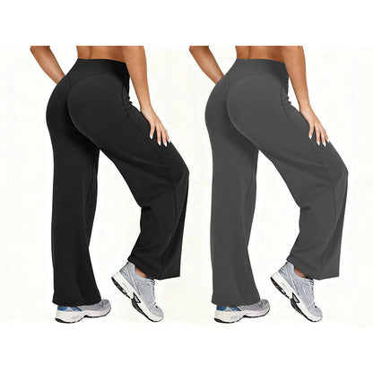 ☁️ All-Day Comfort | Women's High-Waisted Wide-Leg Yoga Pants