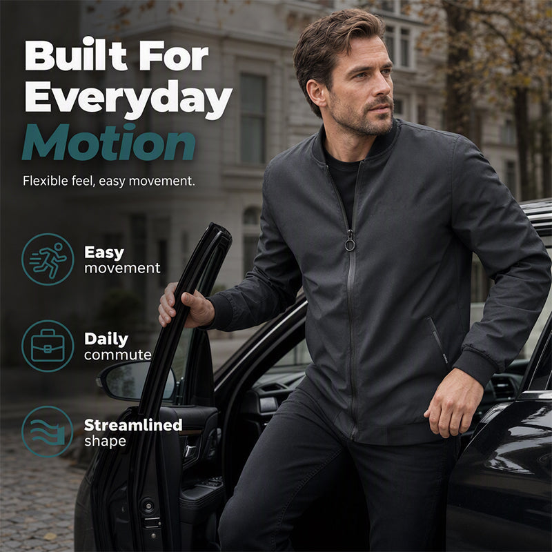 ✨ Timeless Quality | Men's Relaxed-Fit Classic Bomber Jacket