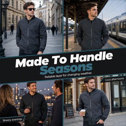 ✨ Timeless Quality | Men's Relaxed-Fit Classic Bomber Jacket