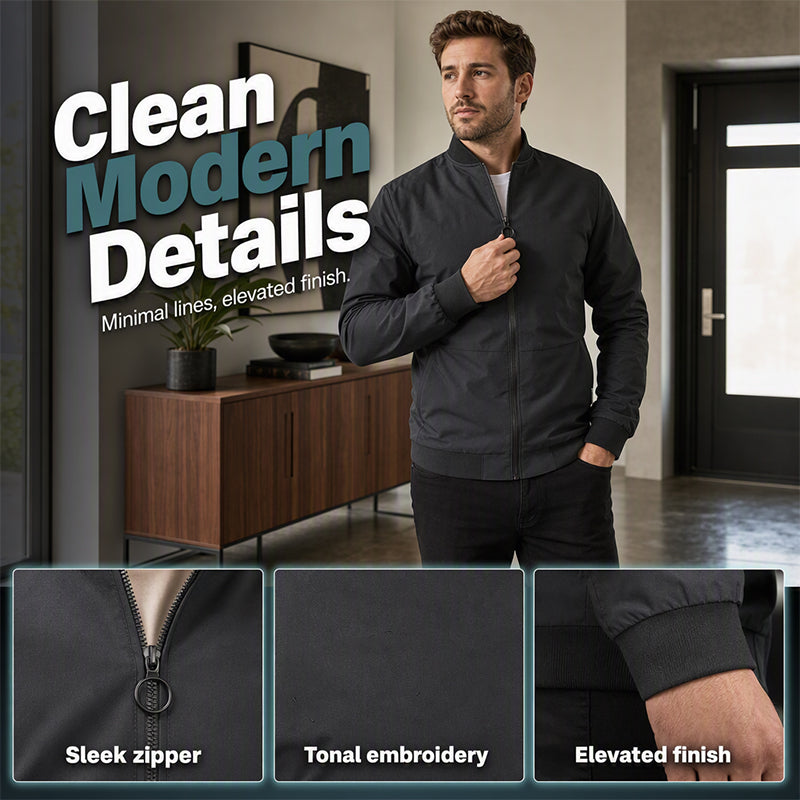 ✨ Timeless Quality | Men's Relaxed-Fit Classic Bomber Jacket