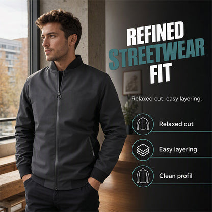 ✨ Timeless Quality | Men's Relaxed-Fit Classic Bomber Jacket