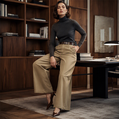 ✨ Effortless Comfort | Women's High-Waisted Wide-Leg Pants with Pockets
