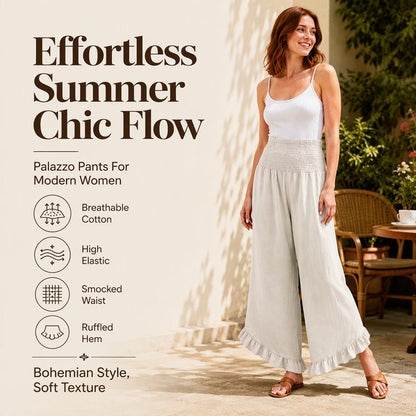 ☀️ Lightweight Comfort | Women's High-Waist Cotton-Linen Relaxed Pants