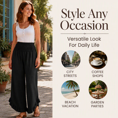 ☀️ Lightweight Comfort | Women's High-Waist Cotton-Linen Relaxed Pants
