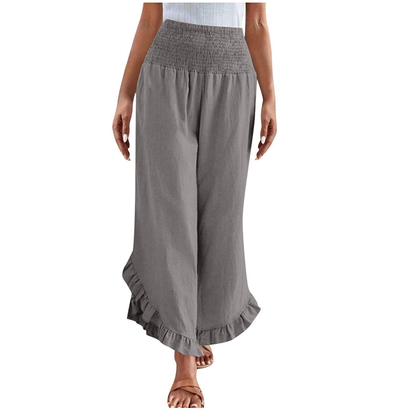 ☀️ Lightweight Comfort | Women's High-Waist Cotton-Linen Relaxed Pants