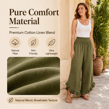 ☀️ Lightweight Comfort | Women's High-Waist Cotton-Linen Relaxed Pants