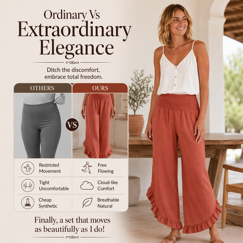 ☀️ Lightweight Comfort | Women's High-Waist Cotton-Linen Relaxed Pants