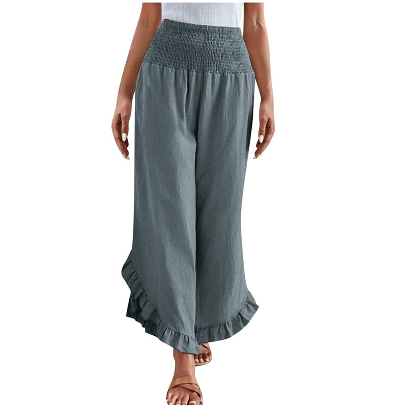☀️ Lightweight Comfort | Women's High-Waist Cotton-Linen Relaxed Pants