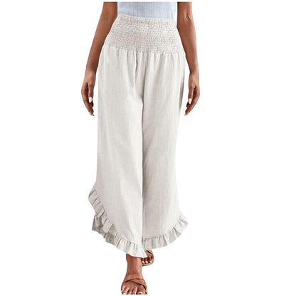 ☀️ Lightweight Comfort | Women's High-Waist Cotton-Linen Relaxed Pants
