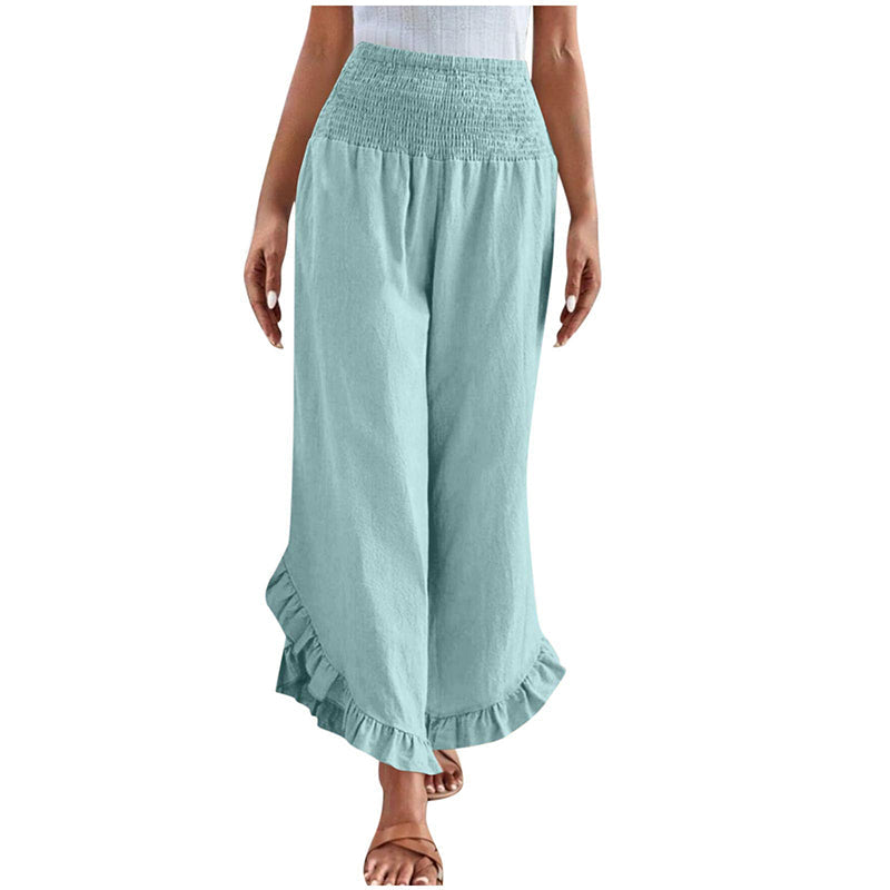 ☀️ Lightweight Comfort | Women's High-Waist Cotton-Linen Relaxed Pants