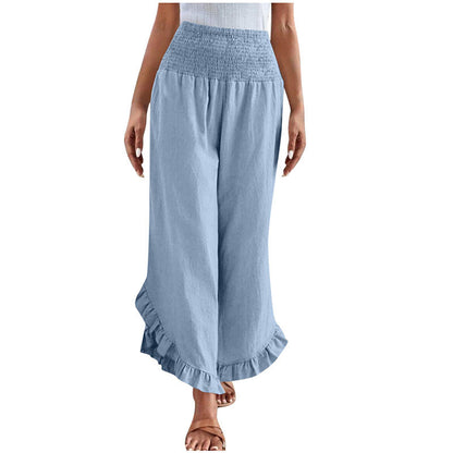 ☀️ Lightweight Comfort | Women's High-Waist Cotton-Linen Relaxed Pants