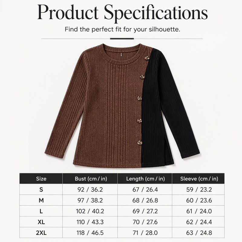 ✨ Easy Everyday Comfort | Women's Color-Block Ribbed Relaxed-Fit Top
