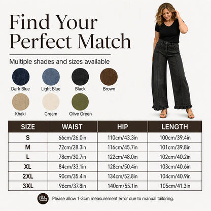 ✨ Standout Denim Style | Women's Ruffle-Hem Relaxed-Fit Jeans