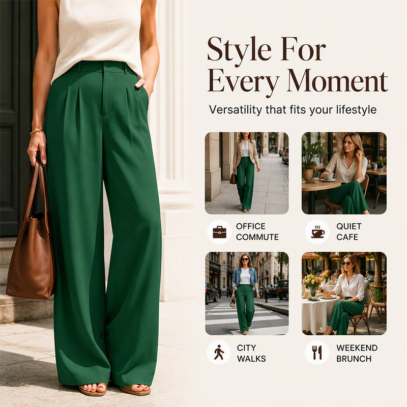 Women's High Waisted Wide Leg Suit Pants
