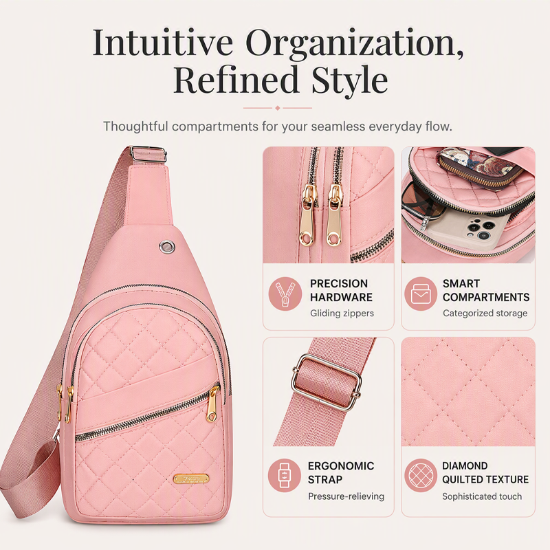 ✨ Easy Everyday Style | Lightweight Quilted Crossbody Sling Bag