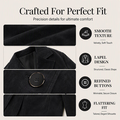 ✨ Elevated Everyday Style | Women's Soft Suede Blazer Jacket