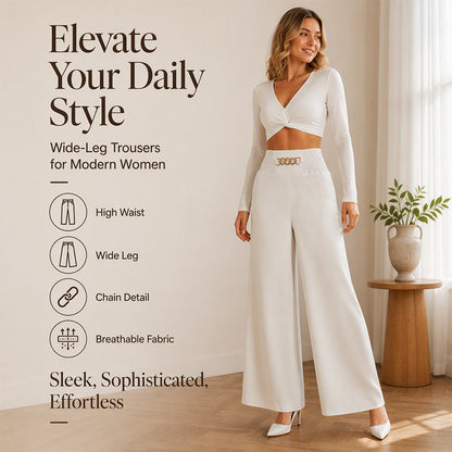 ☁️ All-Day Comfort | Women's Smocked-Waist Wide-Leg Pants