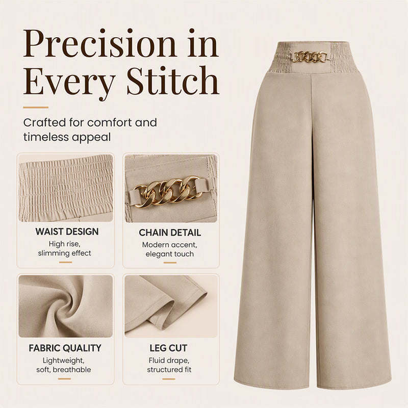 ☁️ All-Day Comfort | Women's Smocked-Waist Wide-Leg Pants