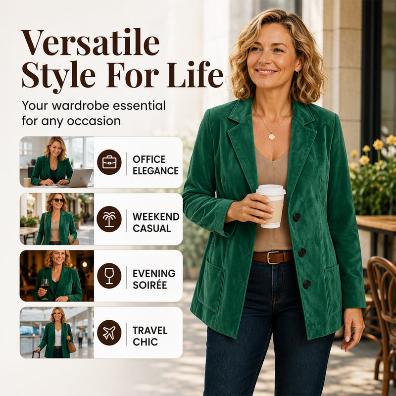 ✨ Elevated Everyday Style | Women's Soft Suede Blazer Jacket