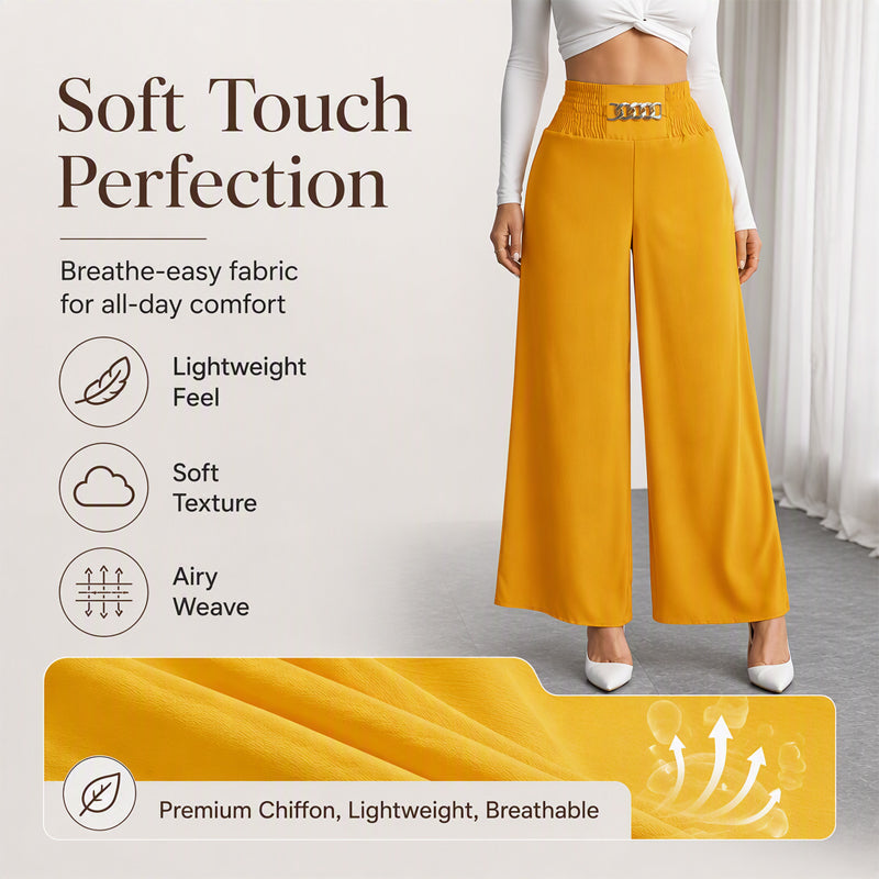 ☁️ All-Day Comfort | Women's Smocked-Waist Wide-Leg Pants