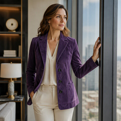 ✨ Elevated Everyday Style | Women's Soft Suede Blazer Jacket