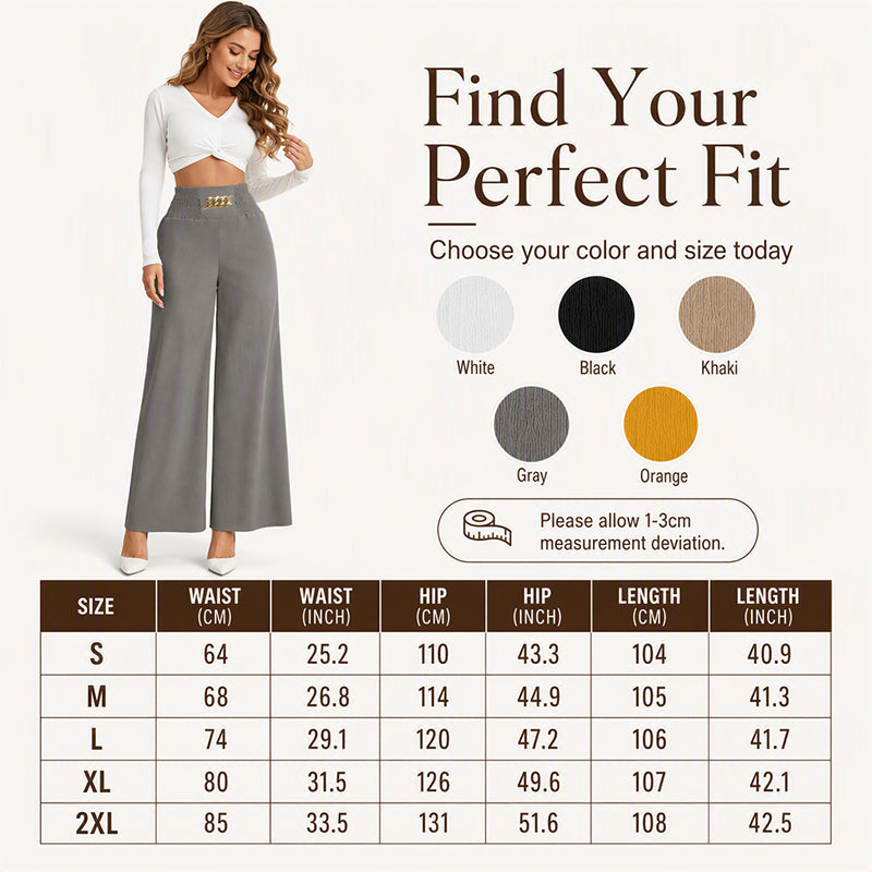 ☁️ All-Day Comfort | Women's Smocked-Waist Wide-Leg Pants