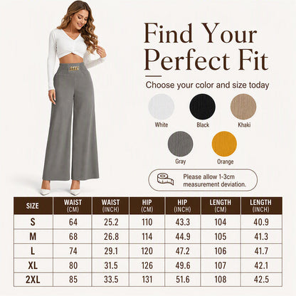 ☁️ All-Day Comfort | Women's Smocked-Waist Wide-Leg Pants
