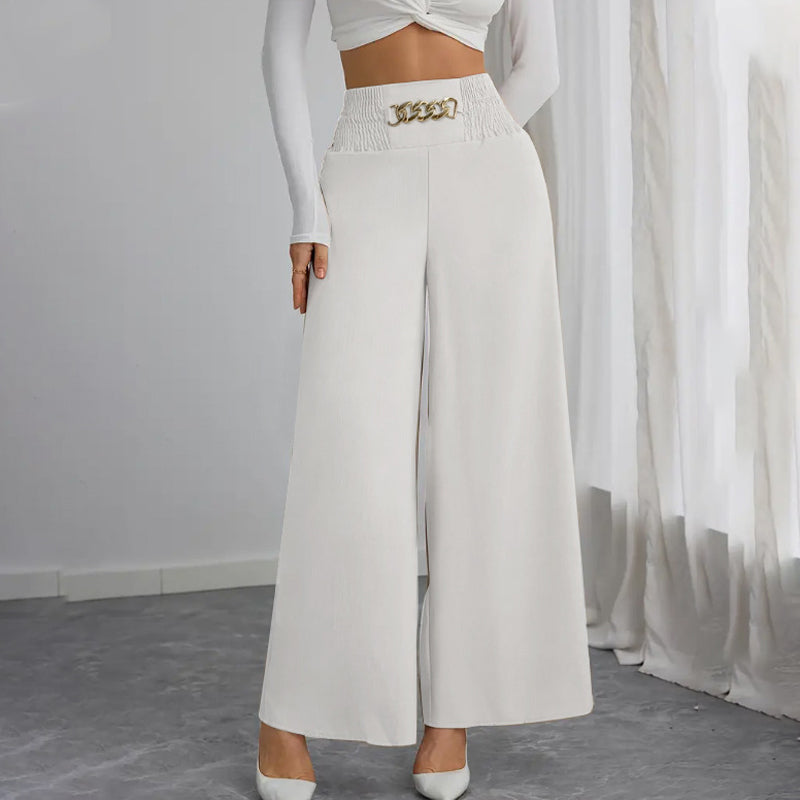 ☁️ All-Day Comfort | Women's Smocked-Waist Wide-Leg Pants