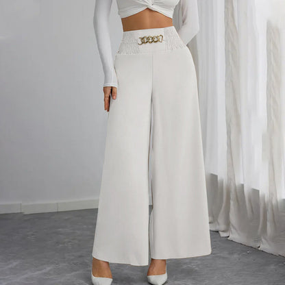 ☁️ All-Day Comfort | Women's Smocked-Waist Wide-Leg Pants