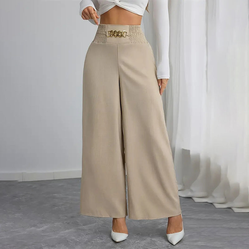 ☁️ All-Day Comfort | Women's Smocked-Waist Wide-Leg Pants