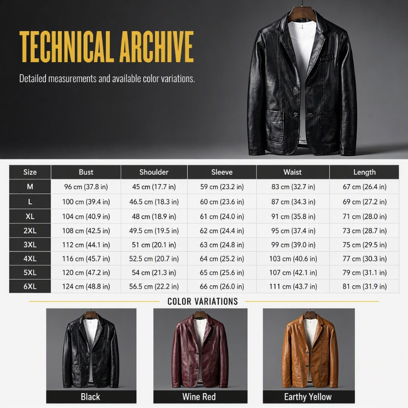 ✨ Premium Style | Men's Tailored Slim-Fit PU Leather Moto Blazer