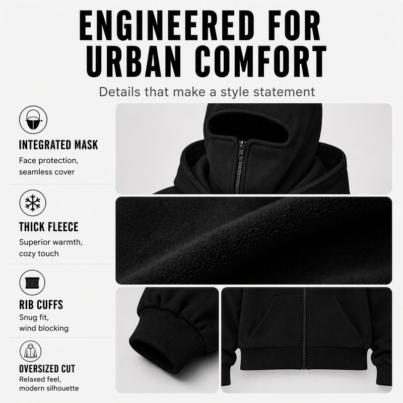 ⌛Limited-Time Offer-Unisex Balaclava Zip-Up Hooded Jacket