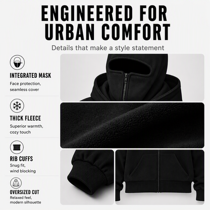 ⌛Limited-Time Offer-Unisex Balaclava Zip-Up Hooded Jacket