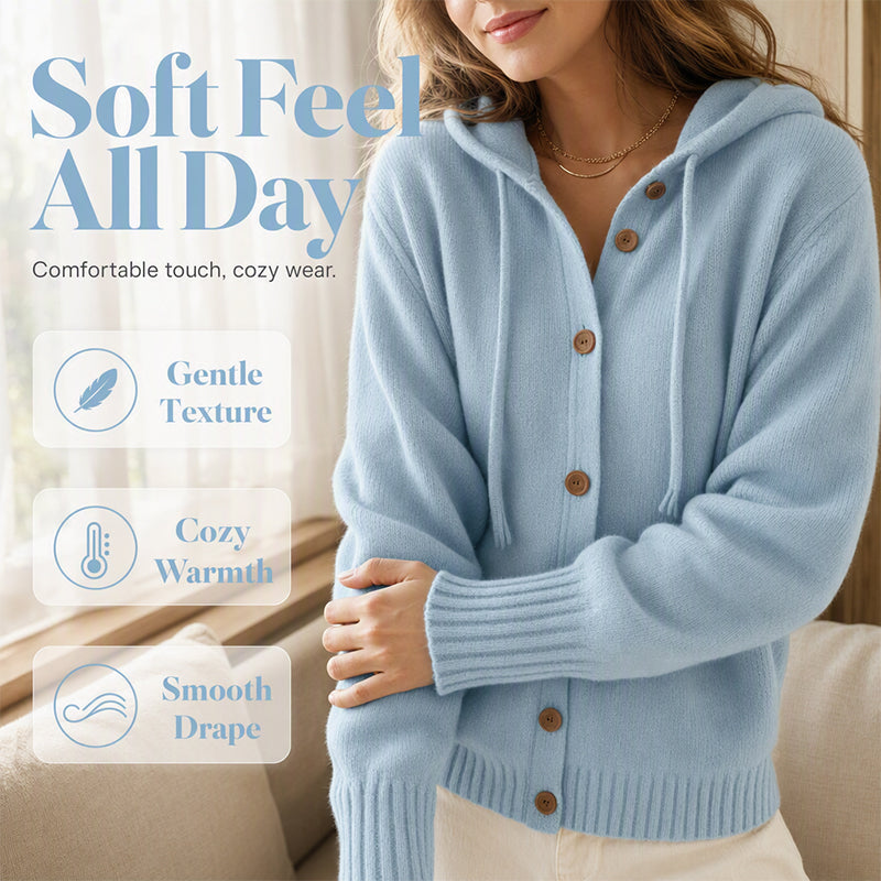 Women's Cozy Hooded Knit Cardigan