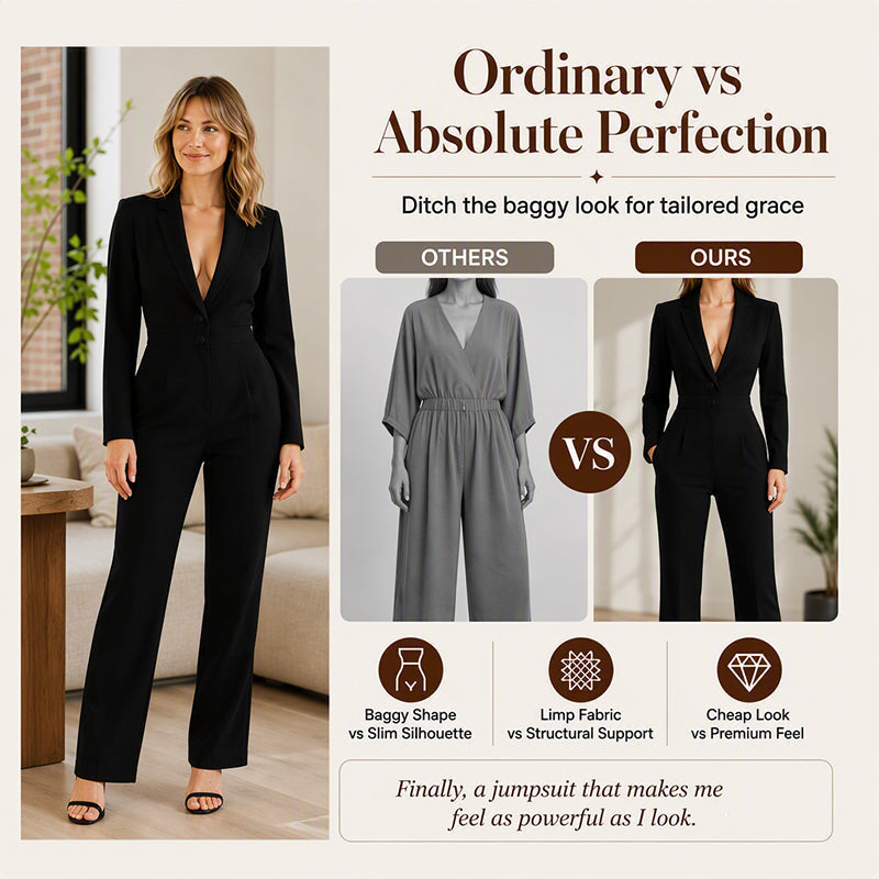 ✨ Effortless Elegance | Women's Tailored Blazer Jumpsuit