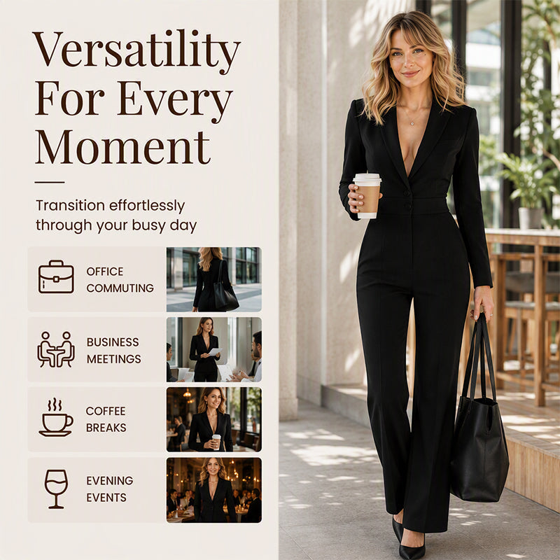 ✨ Effortless Elegance | Women's Tailored Blazer Jumpsuit