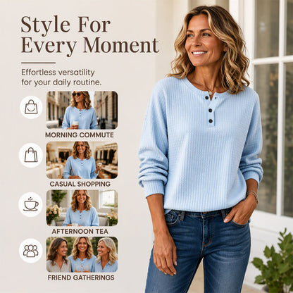 🔥50% OFF! Womens's Casual Waffle Knit Sweatshirt
