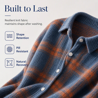 ✨ Timeless Comfort | Women's Plaid Button-Down Relaxed-Fit Cardigan