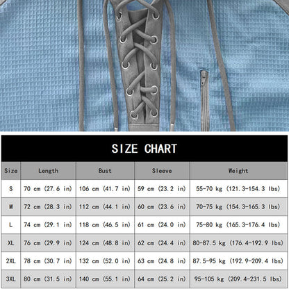 ✨ Elevated Comfort | Men's Waffle-Knit Color-Block Lace-Up Hoodie