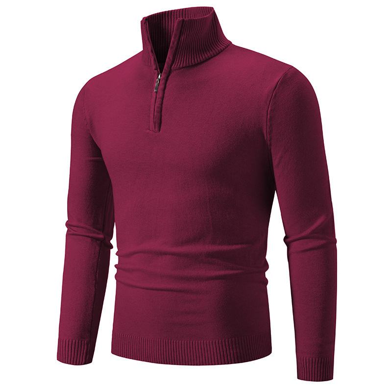 ✨ Elevated Comfort | Men's Quarter-Zip Mock-Neck Knit Sweater