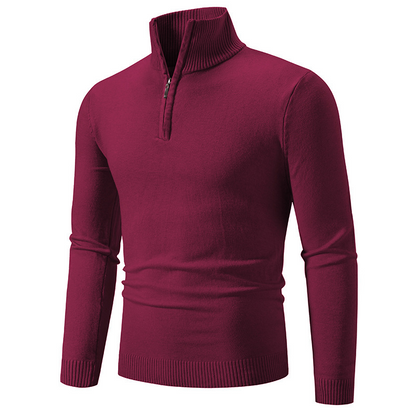 ✨ Elevated Comfort | Men's Quarter-Zip Mock-Neck Knit Sweater