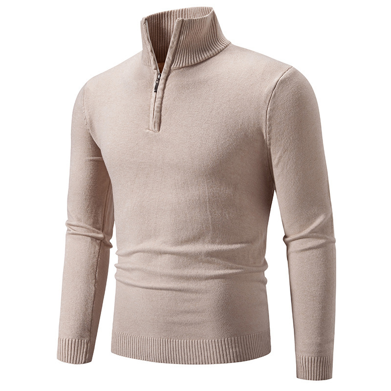 ✨ Elevated Comfort | Men's Quarter-Zip Mock-Neck Knit Sweater